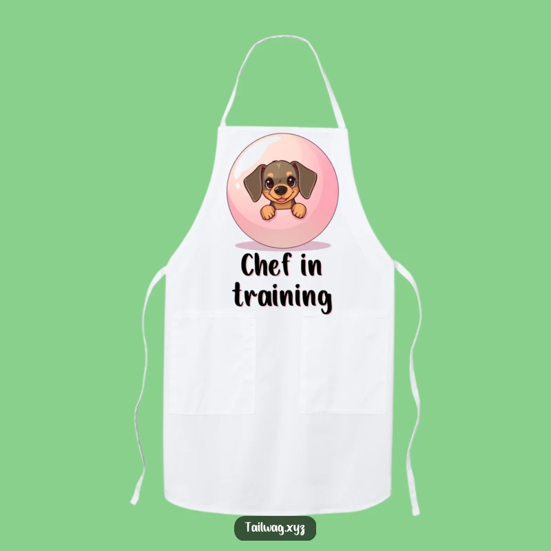 Funny Dachshund Apron: Mischievous Pup Ball Kitchen Gift