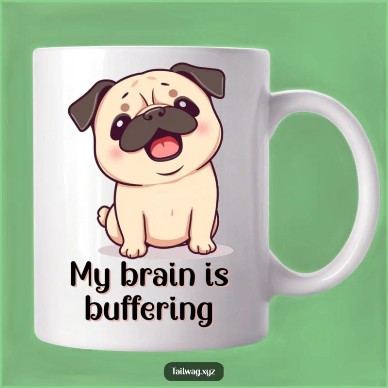 Funny Pug Ears Flopping Mug: Adorable Playful Dog Shaking Head Gift