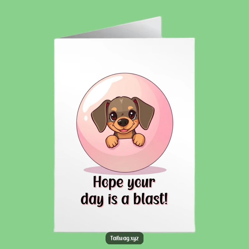 Funny Dachshund Birthday Card Free Printable: Peeking Pup Bouncy Ball Downloadable